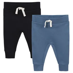 2-Pack Baby Boys Comfy Stretch Blue & Black Pants