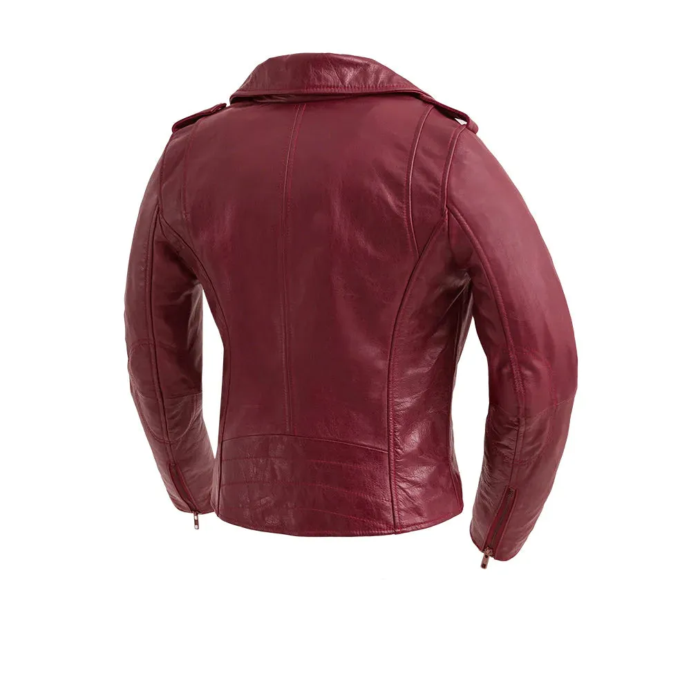 Abigail Women's Vintage Moto Leather Jacket