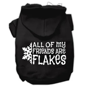 All my friends are Flakes Screen Print Pet Hoodies Black Size M (12)