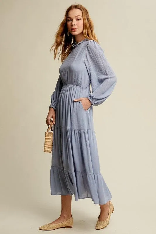 Amanda Feminine Boho Inspired Maxi Woven Dress