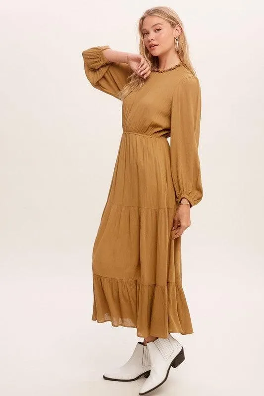 Amanda Feminine Boho Inspired Maxi Woven Dress