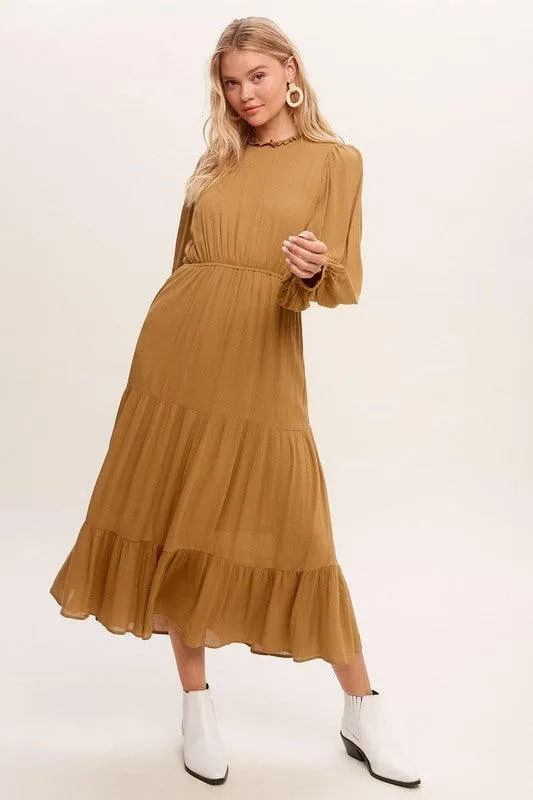 Amanda Feminine Boho Inspired Maxi Woven Dress