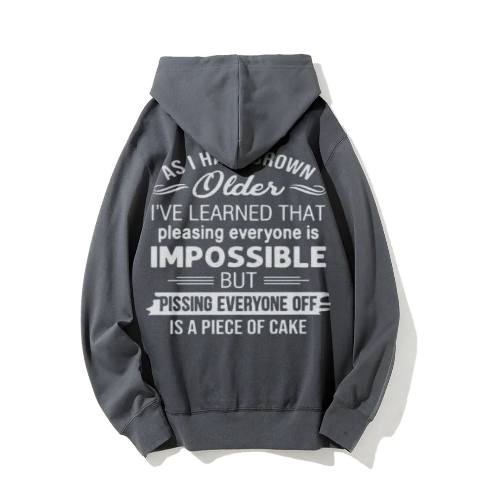 As I Have Grown Funny Letter Graphic Pullover With Kangaroo Pocket Hoodies