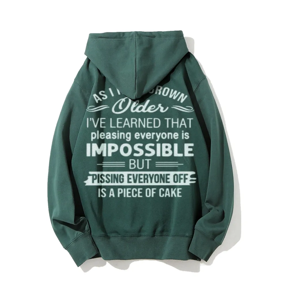 As I Have Grown Funny Letter Graphic Pullover With Kangaroo Pocket Hoodies