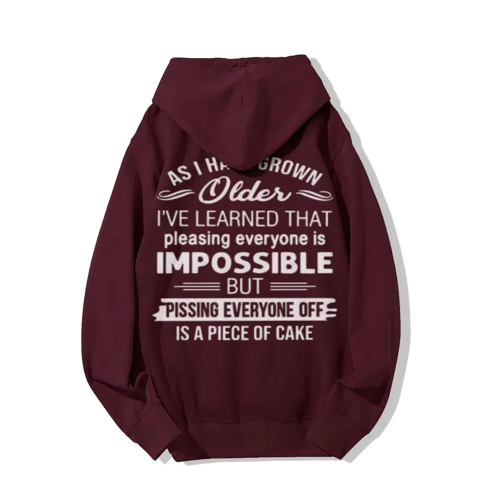 As I Have Grown Funny Letter Graphic Pullover With Kangaroo Pocket Hoodies