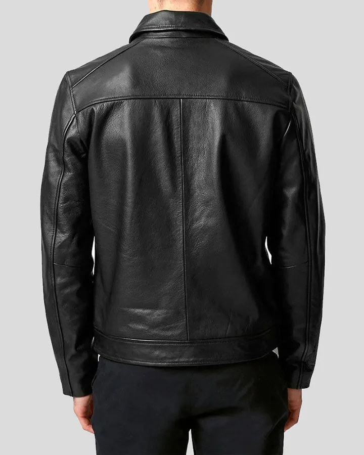 Benn Black Motorcycle Leather Jacket