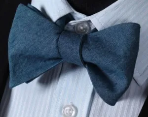 Blue Demin Self Tie Bowtie