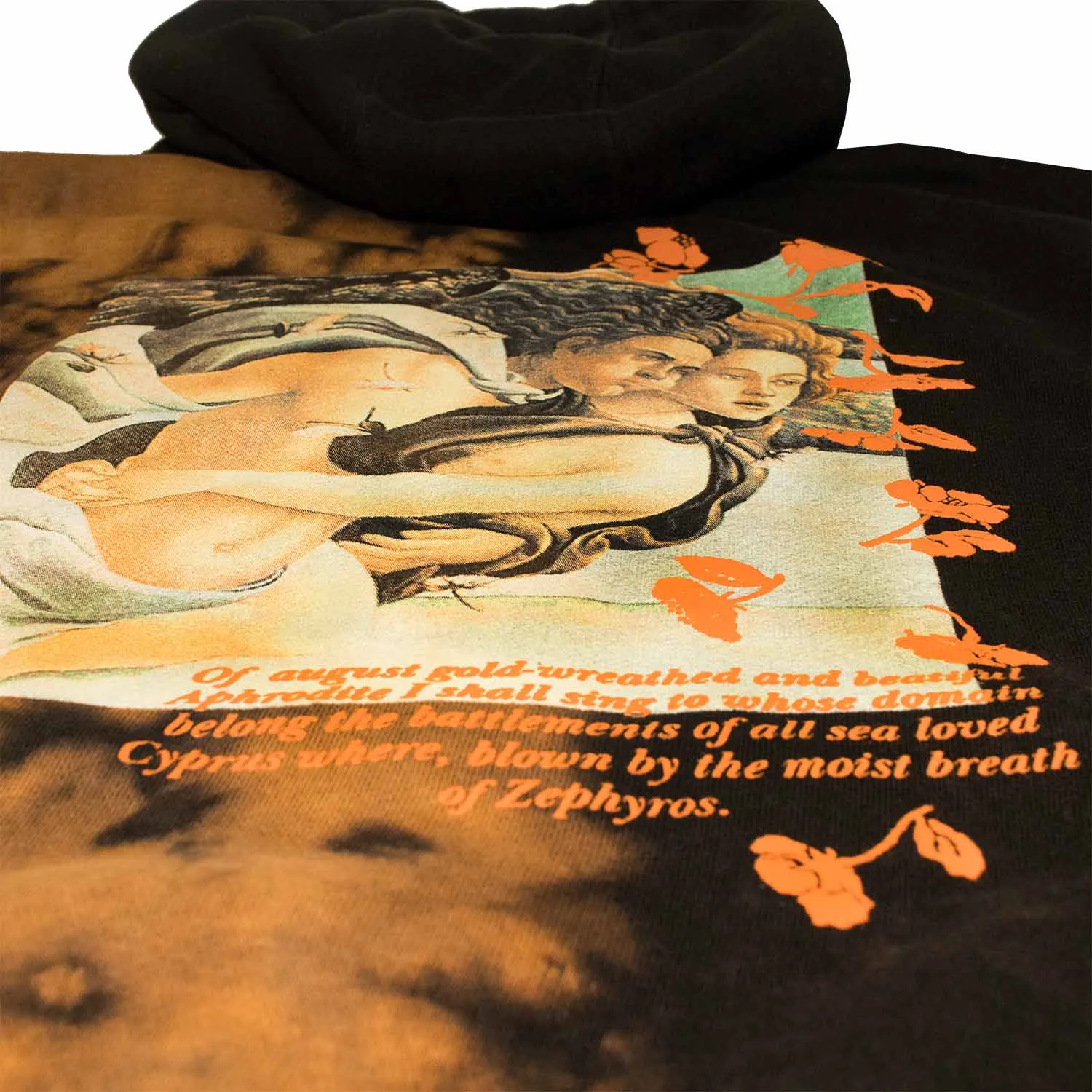 Botticelli Half Black Bleach Relaxed Fit Hoodie Sweatshirt