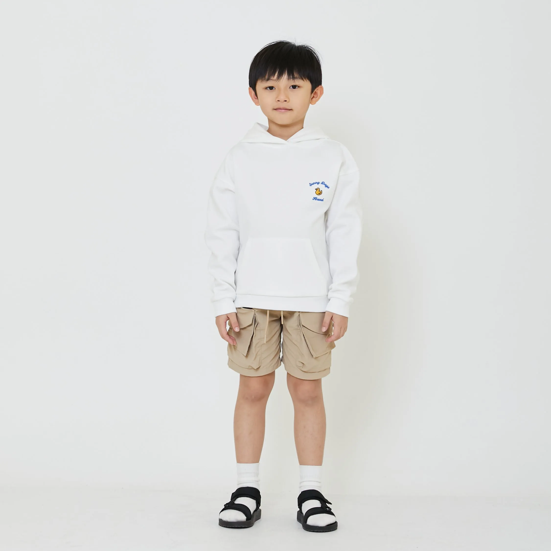 Boy Embroidery Oversized Hoodie - Off White - SB2312277A