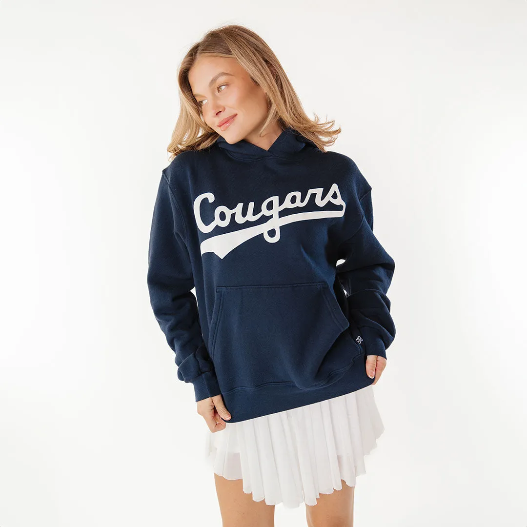 BYU Relaxed Hoodie, Navy - Cougars