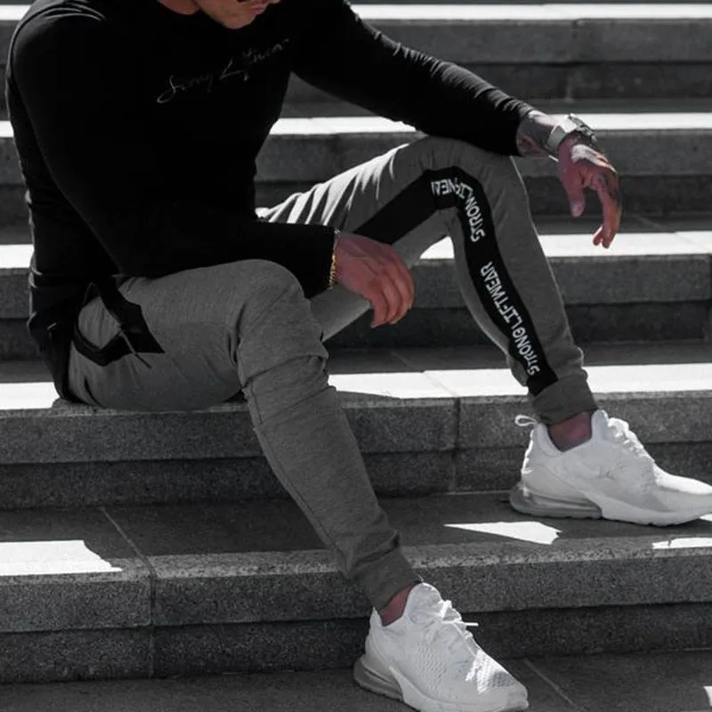 Casual Cotton Slim Sporty Drawstring Style Men Sweatpants