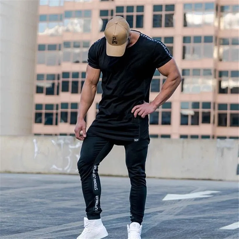 Casual Cotton Slim Sporty Drawstring Style Men Sweatpants