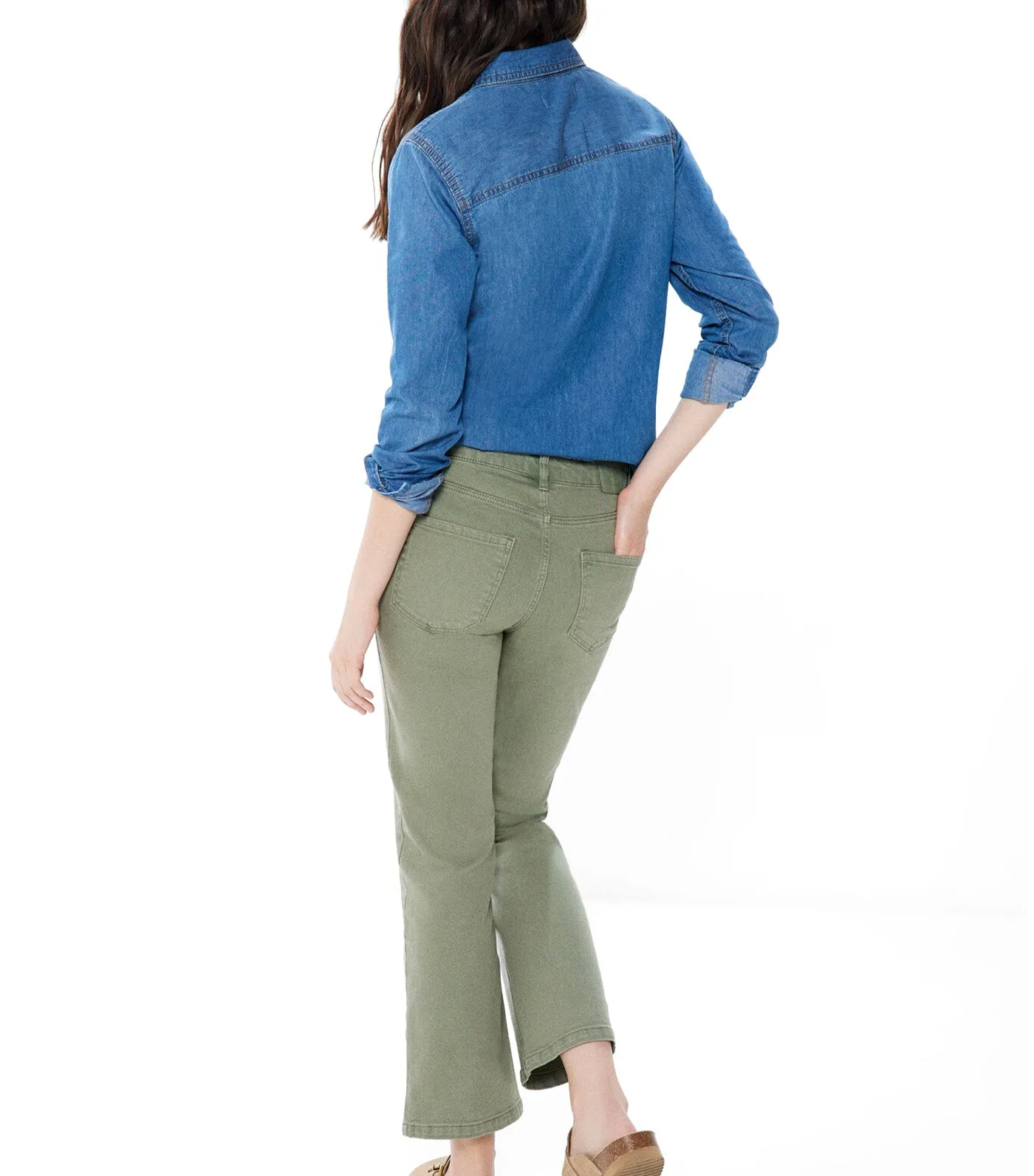 Color Kick Flare Jeans Green