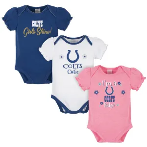 Colts Girls Shine 3 Pack Short Sleeved Bodysuits