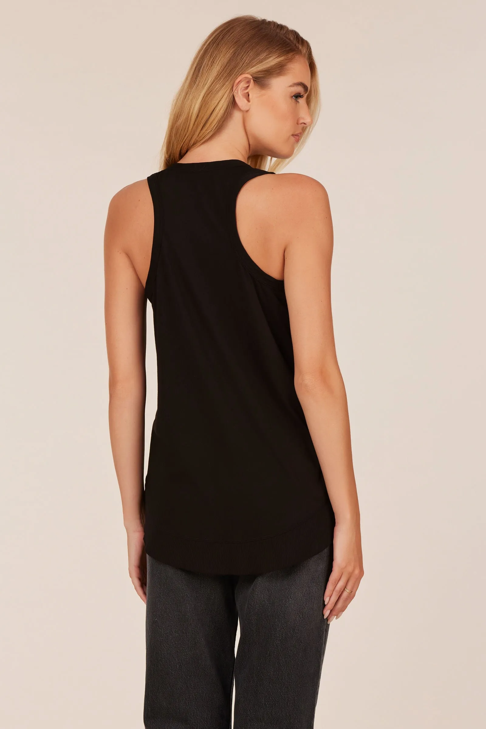 CURVED HEM RACERBACK TANK