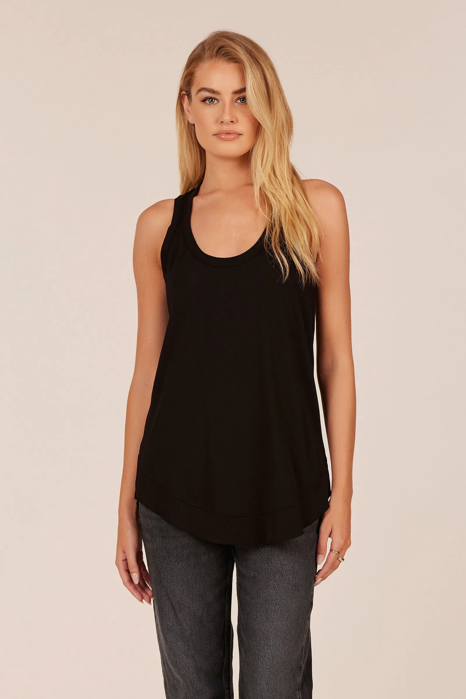 CURVED HEM RACERBACK TANK