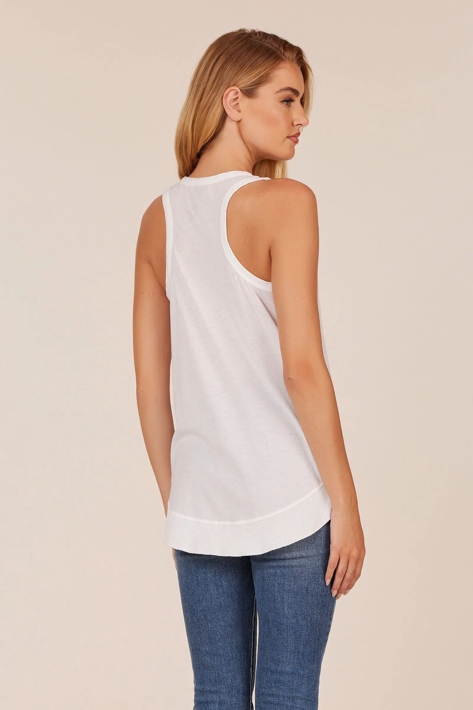 CURVED HEM RACERBACK TANK