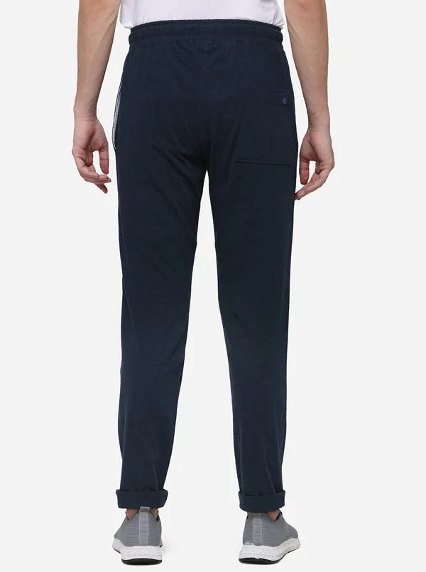 Dark Blue Regular Fit Solid Track Pants | JadeBlue