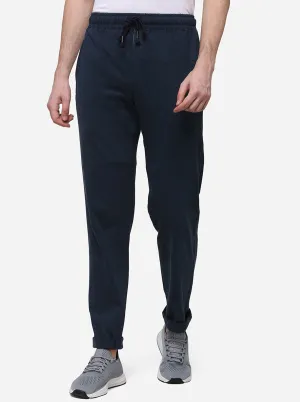 Dark Blue Regular Fit Solid Track Pants | JadeBlue