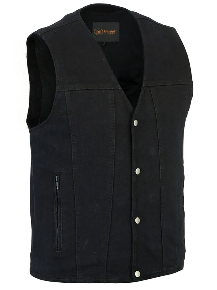 DM925BK Men's Single Back Panel Concealed Carry Denim Vest