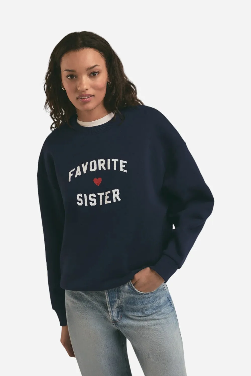 Favorite Daughter Favorite Sister Heart Logo Sweatshirt