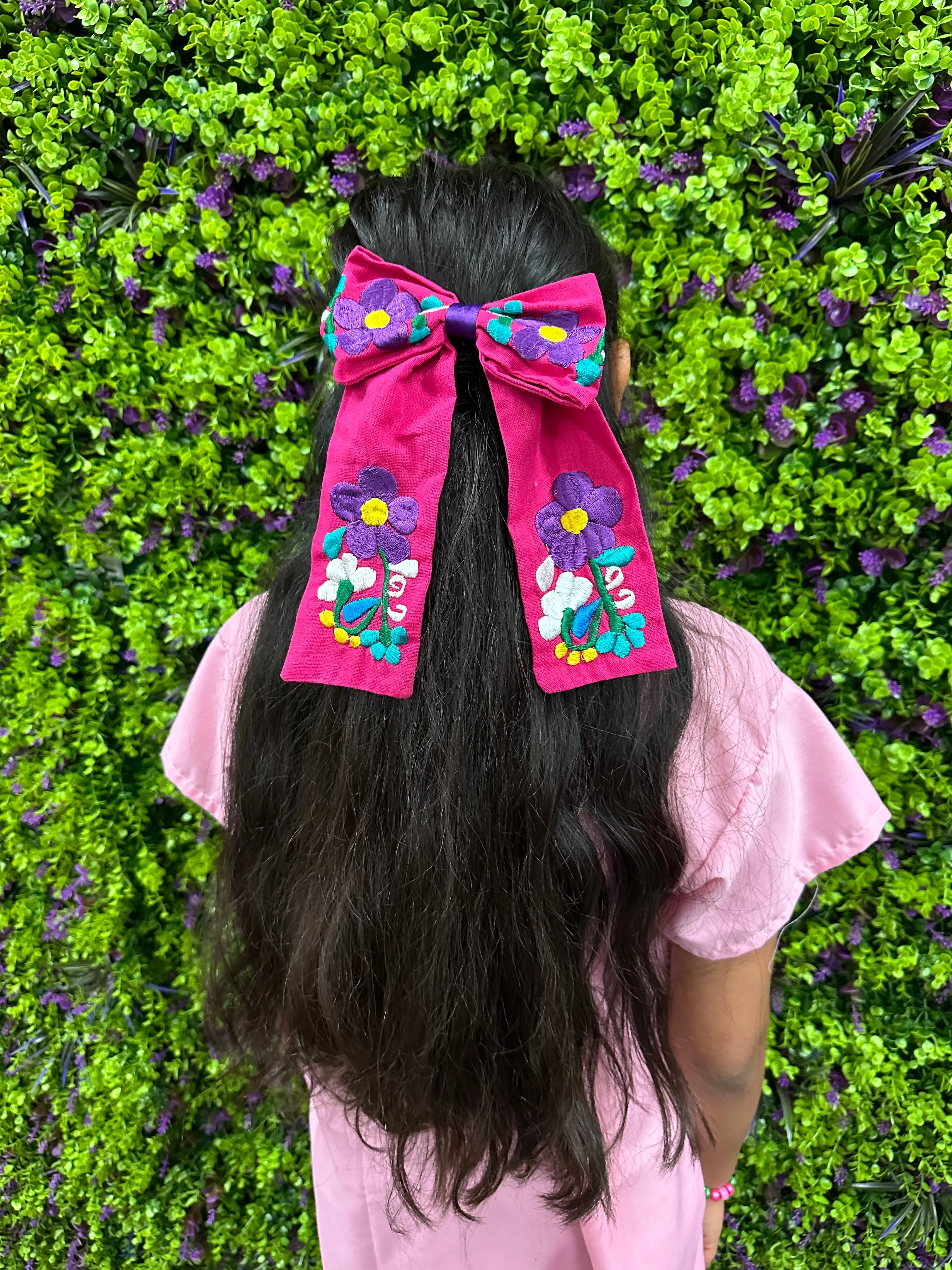 Floral Embroidered bow