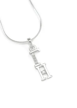 Gamma Eta Sterling Silver Lavaliere with Simulated Diamonds