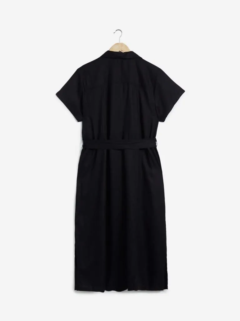 Gia Curves Black Shirtdress with Belt