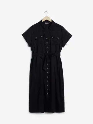 Gia Curves Black Shirtdress with Belt