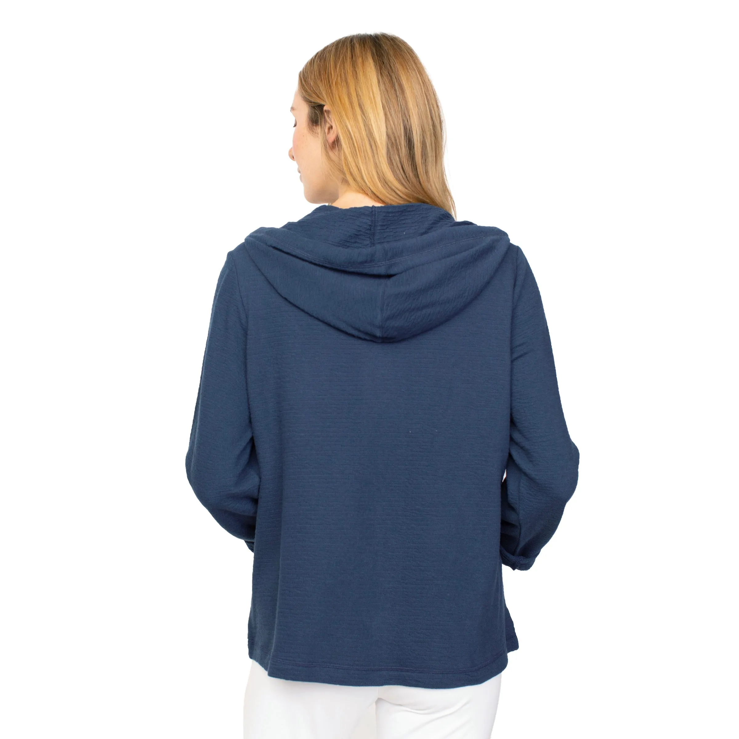 Habitat French Terry Solid Hoodie in Navy - 87110