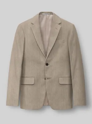 Hardy Minnis Dark Beige Herringbone Wool Jacket