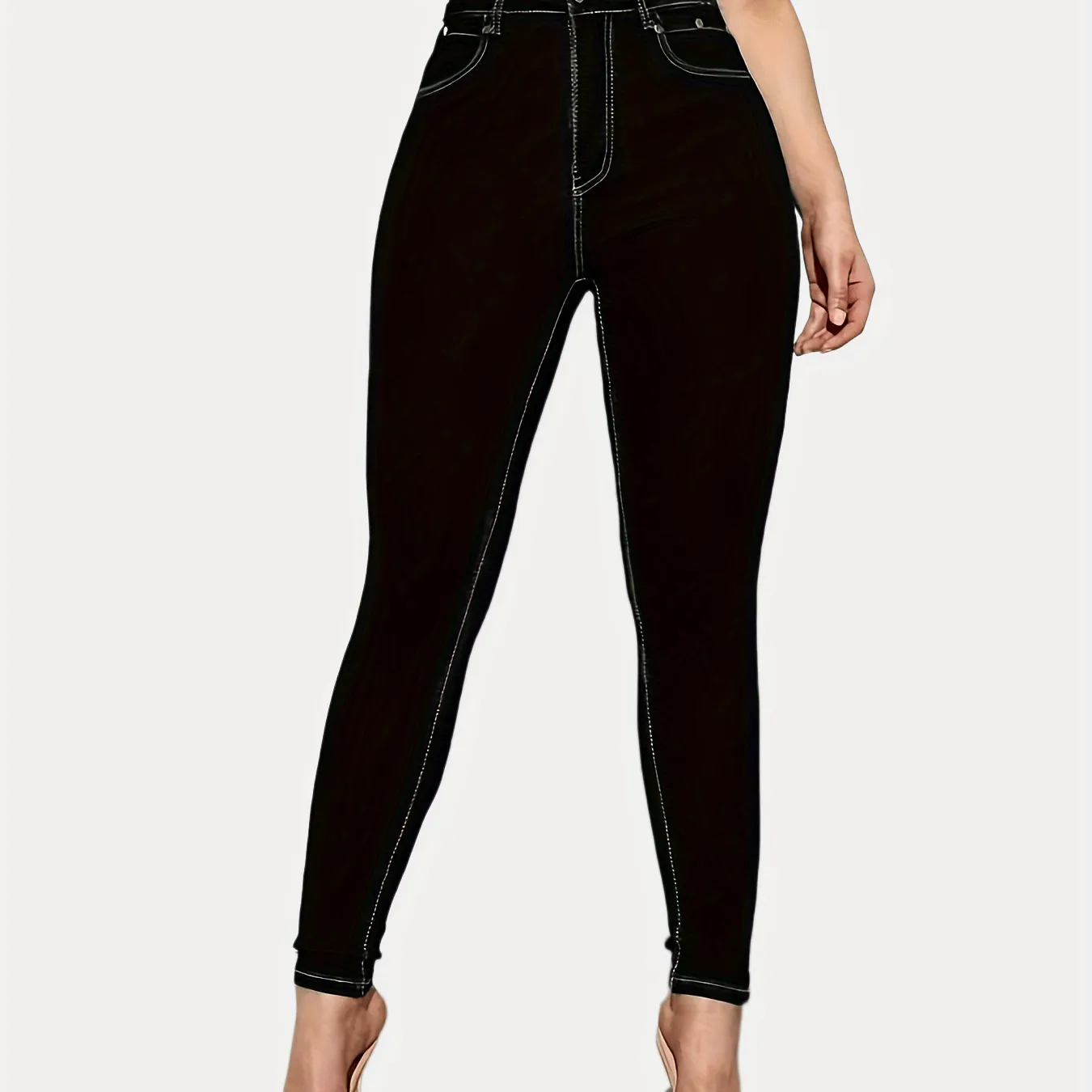 High Waist Stretchy Denim Pants Classic Skinny Jeans for Women