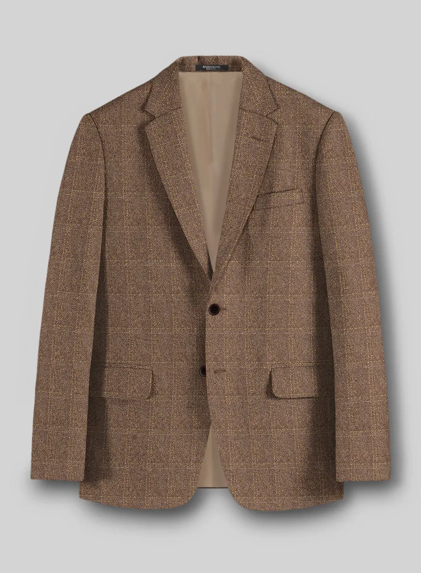 Highlander Dark Beige Windowpane Tweed Jacket