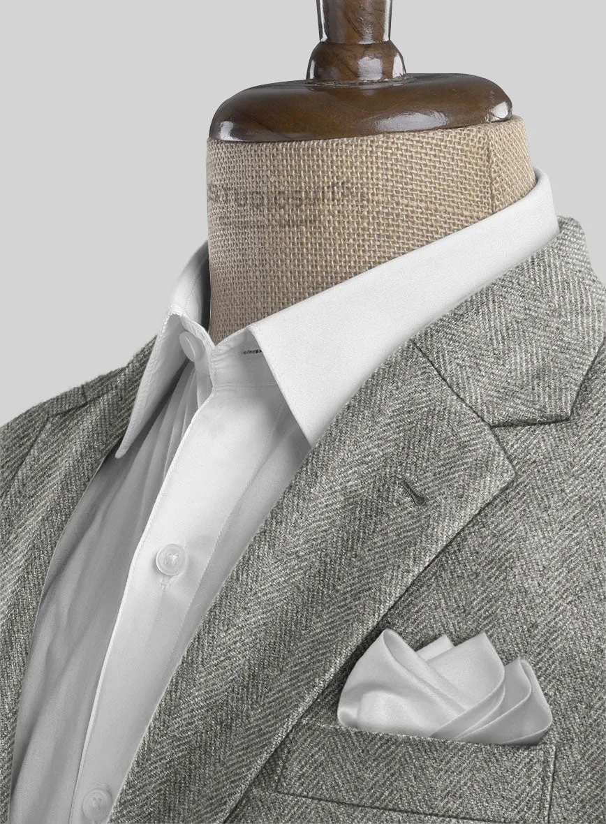 Highlander Light Gray Herringbone Tweed Jacket