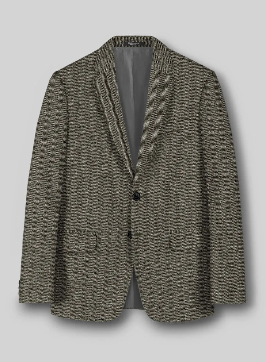 Highlander Stone Beige Herringbone Tweed Jacket