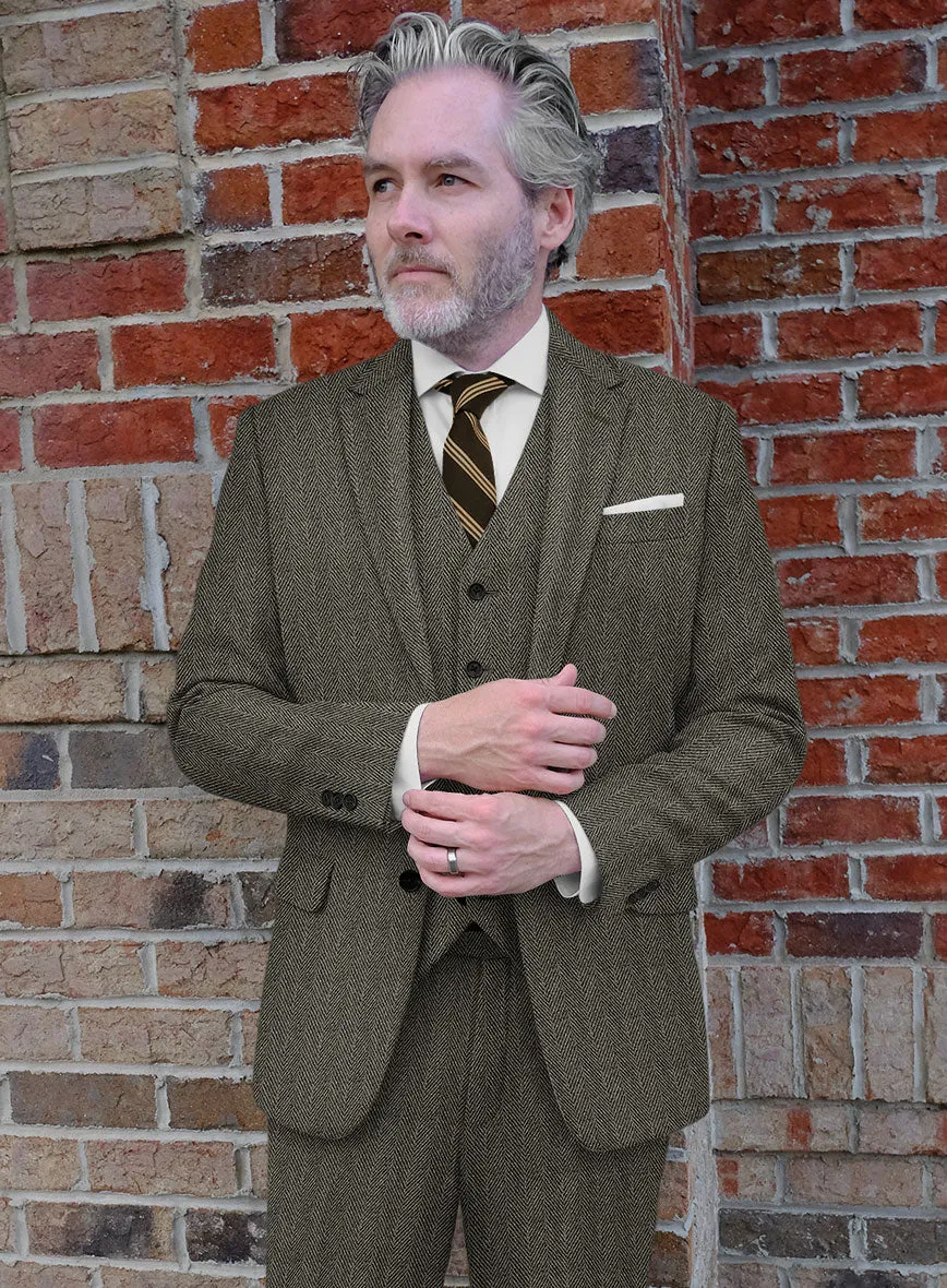 Highlander Stone Beige Herringbone Tweed Jacket