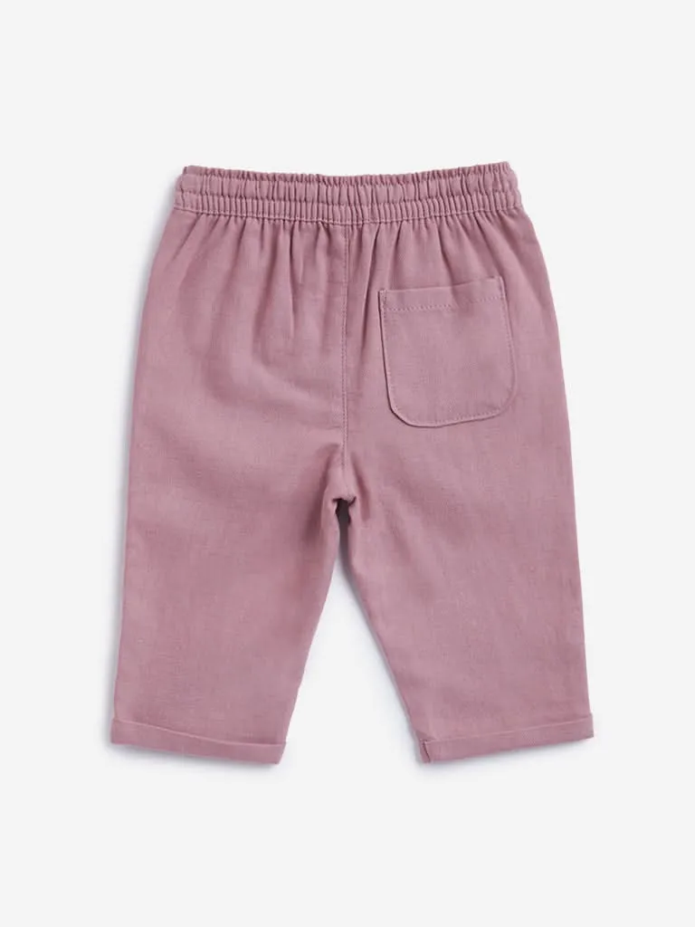 HOP Baby Dusty Pink Solid Pants