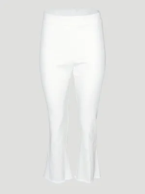 Leo Crop Flare Pant in White Denim