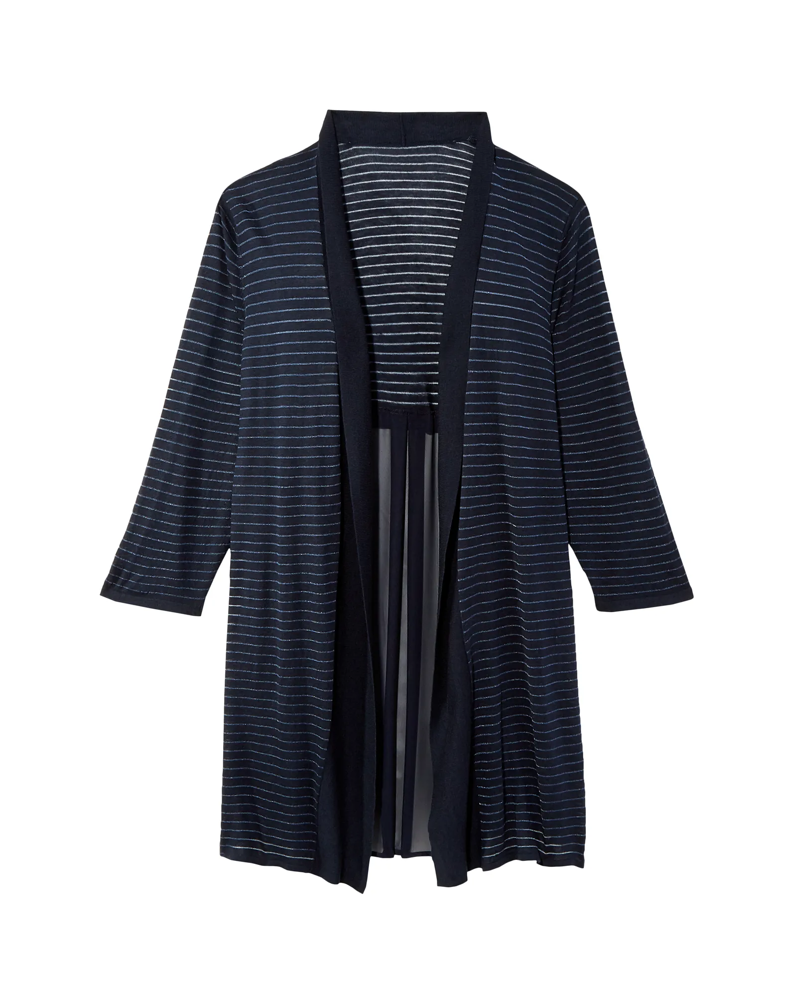 Leslie Three-Quarter-Sleeve Cardigan | Navy