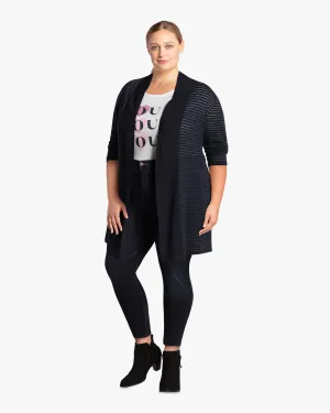 Leslie Three-Quarter-Sleeve Cardigan | Navy