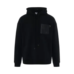 Logo Anagram Leather Patch Hoodie in Black