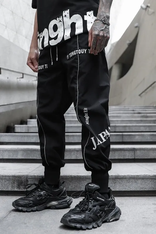 Loose White Borders Printed Men Jogger Pants