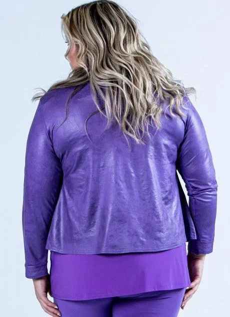 Magna Leather Look Jacket in Lilac