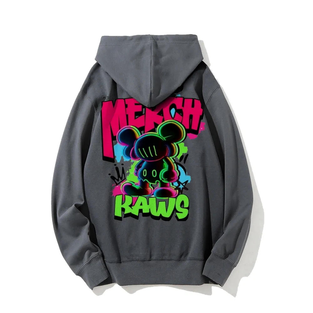 Mens Cute MERCY KAWS Graphic Hoodies