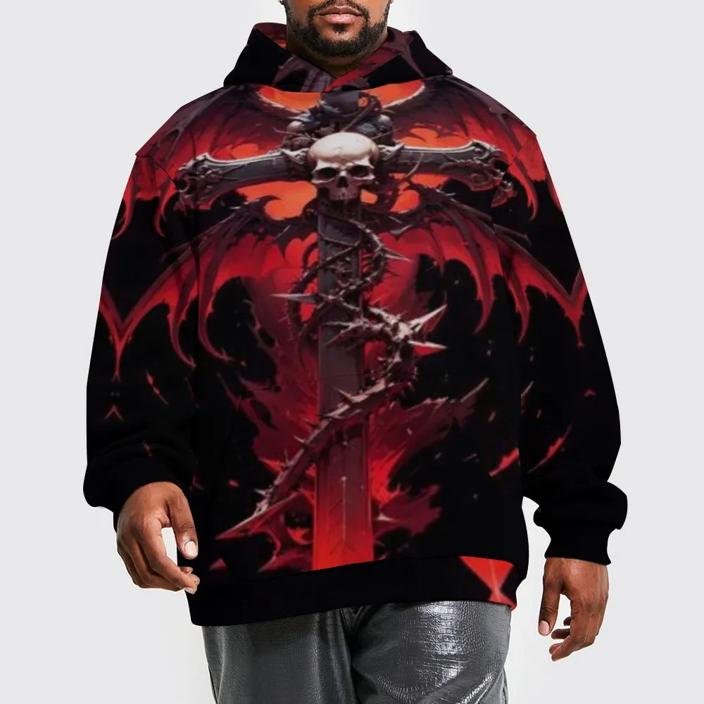 Mens Halloween Horror Skull with Crossbones 3D Print Hoodies