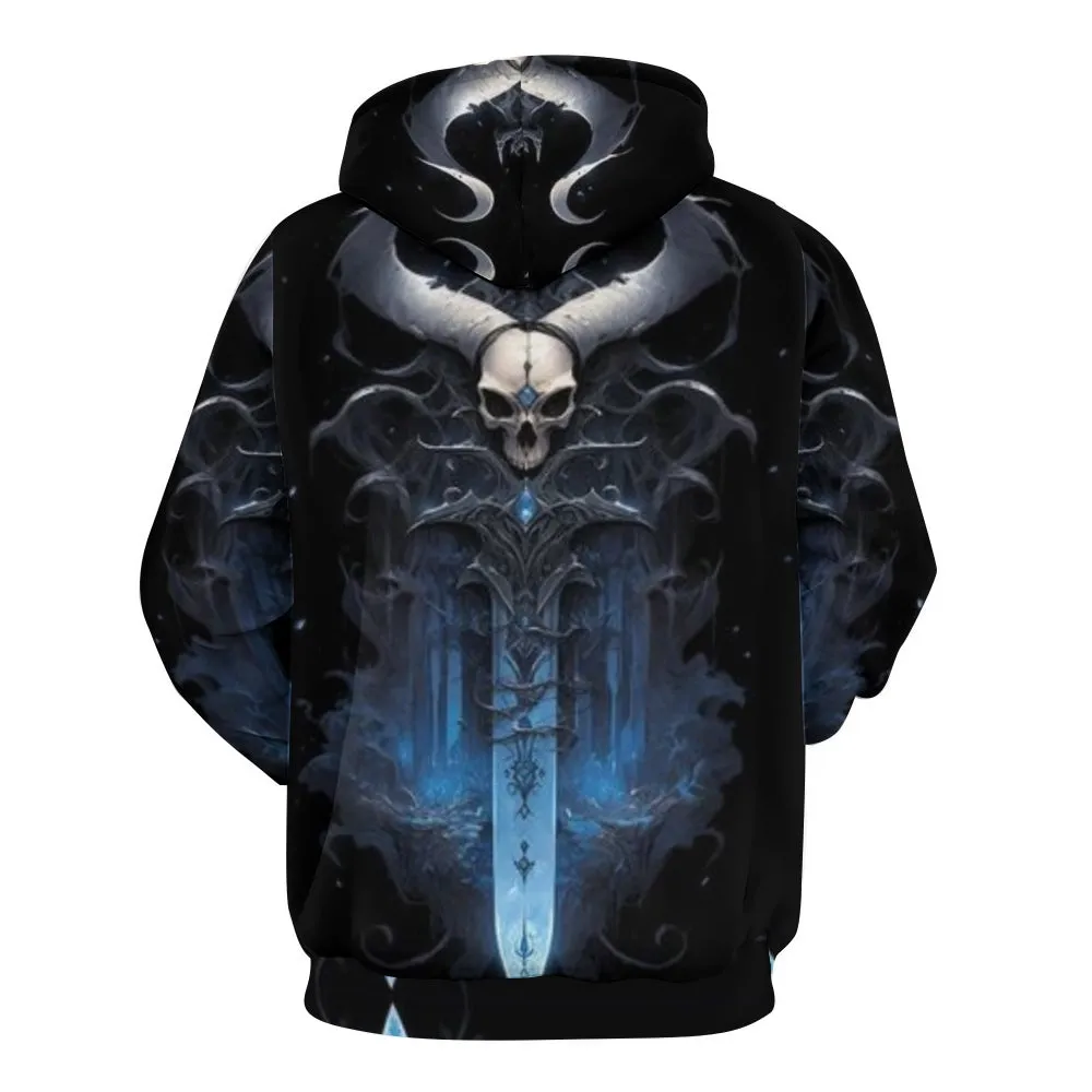 Mens Halloween Skull Sword 3D Print Hoodies