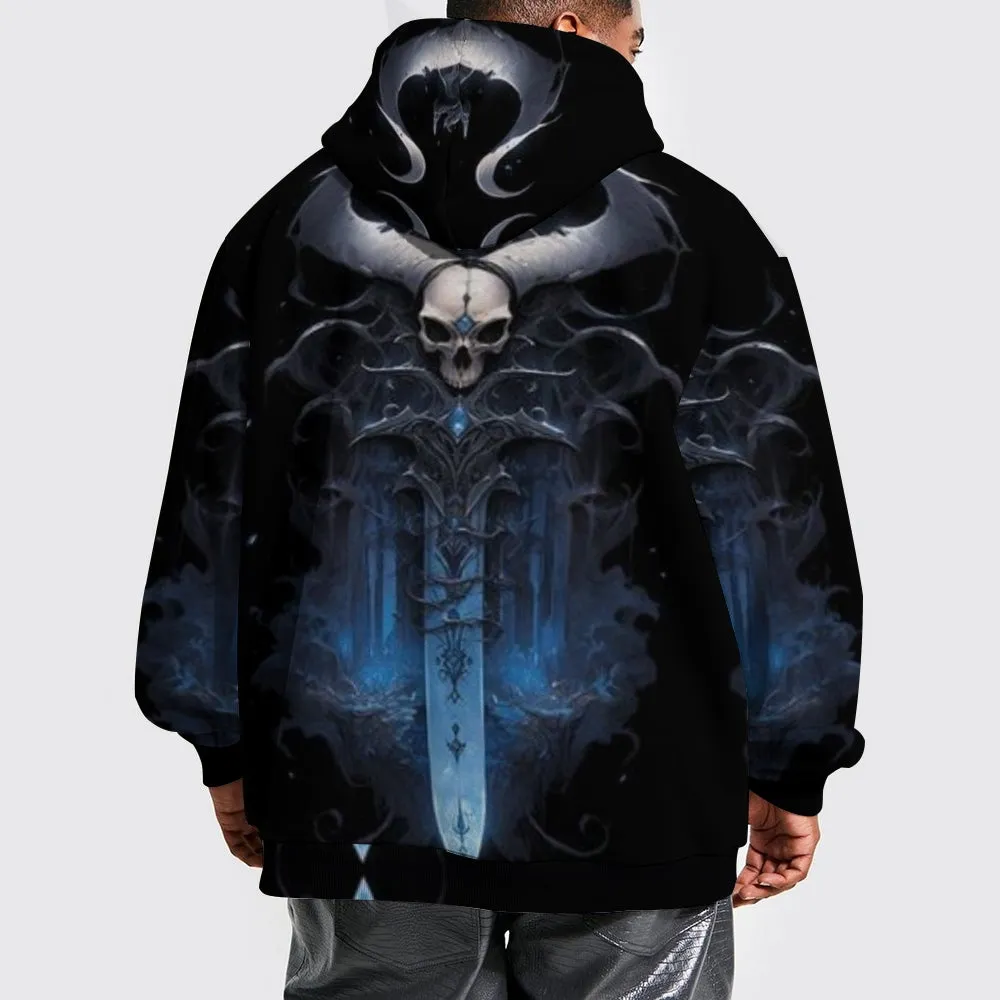 Mens Halloween Skull Sword 3D Print Hoodies