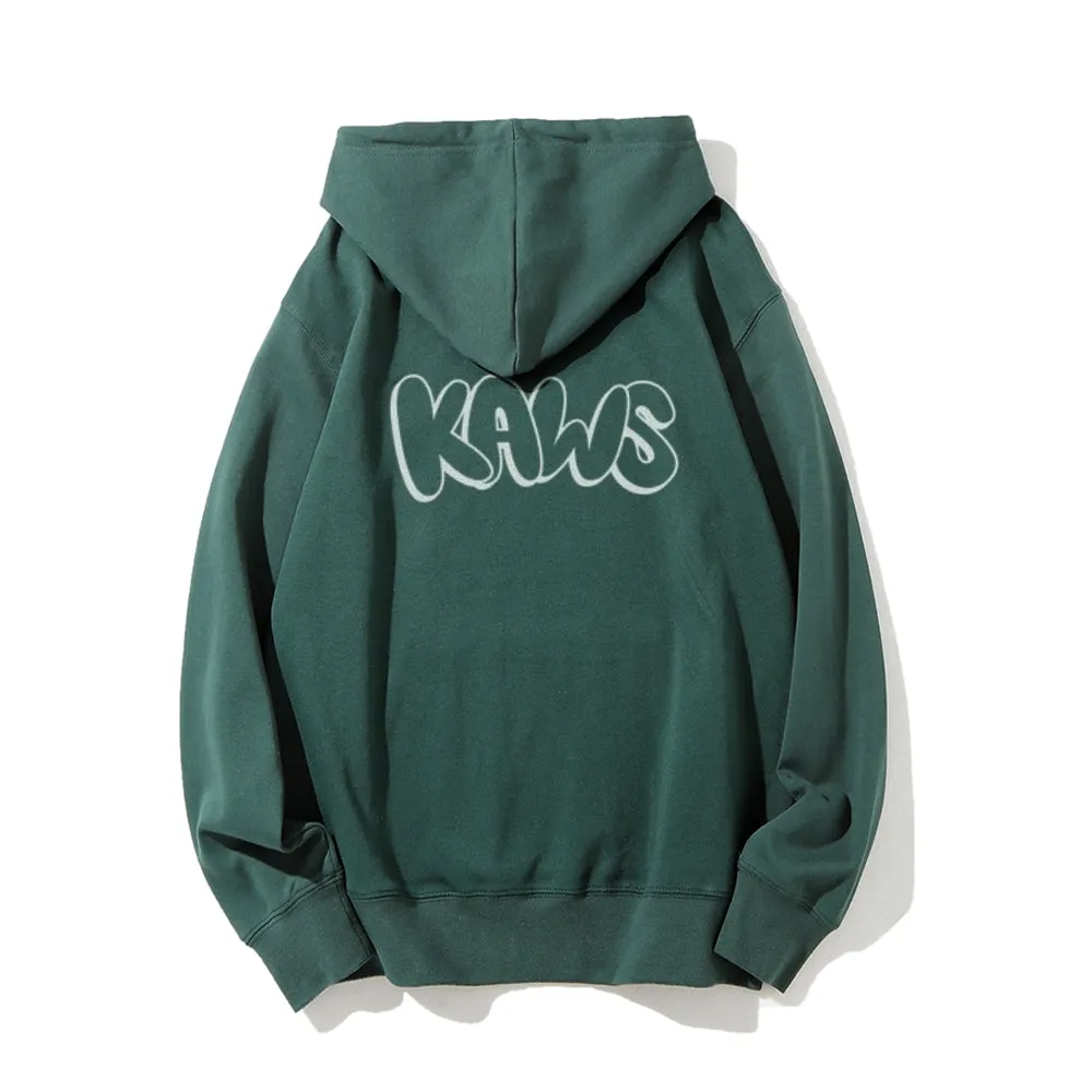 High-Quality Mens Graphic KAWS Letter Print Hoodie Sweatshirt