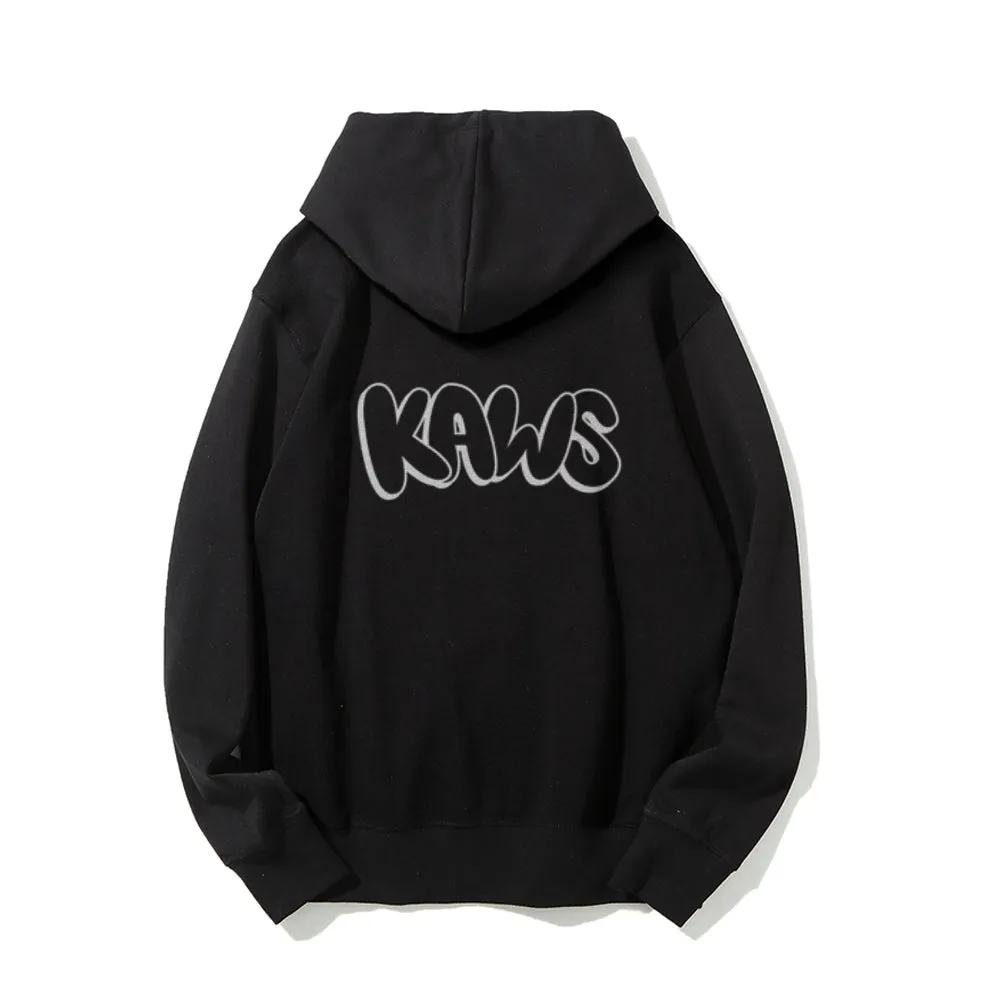 High-Quality Mens Graphic KAWS Letter Print Hoodie Sweatshirt