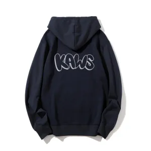 High-Quality Mens Graphic KAWS Letter Print Hoodie Sweatshirt